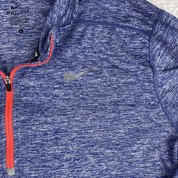Nike Dri Fit Running Men's Large Blue/Purple 1/4 Zip Pullover 683485-457 Shirt - Picture 7 of 16